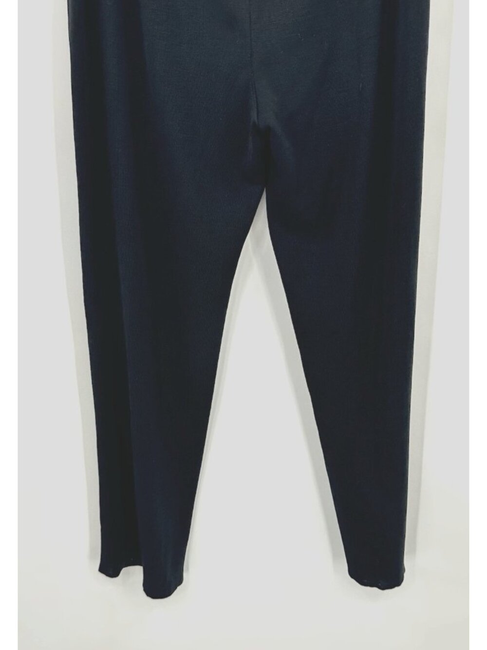 MING WANG straight leg pants black petite PL knit modern knitwear pull on - Picture 9 of 11